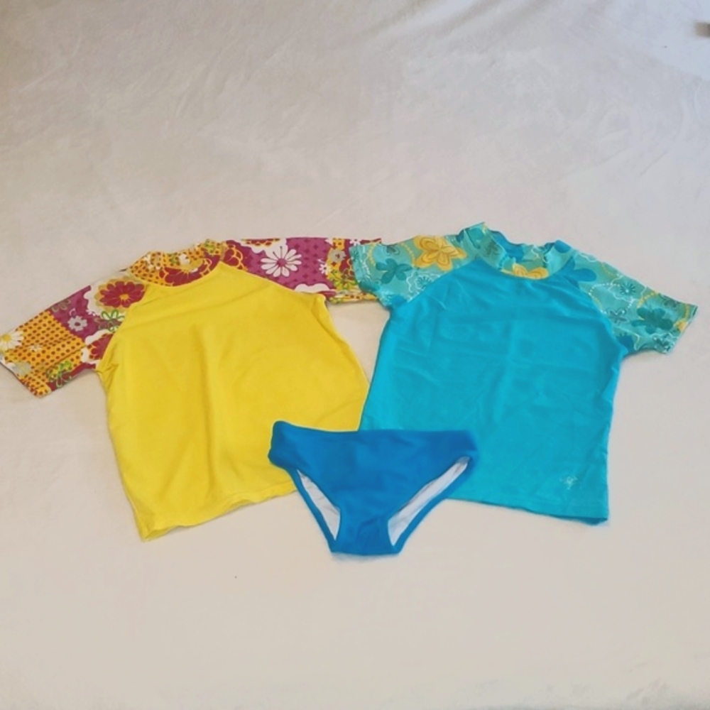 Sunshine Zone Rashguards SPF 50 Swimsuit Tops & Bikini Bottom Lot